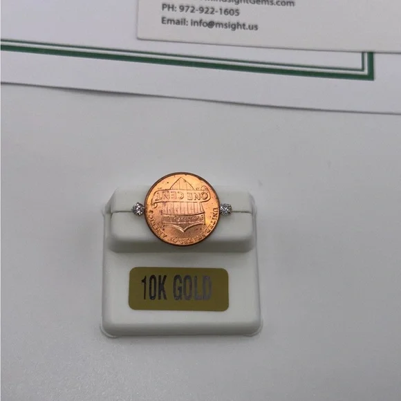 10K Solid Gold Earrings | Free Appraisal | 2mm Gold Kids Studs | VVS Swarowski - Picture 4 of 5